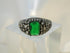 Green Black Rhodium plated Ring